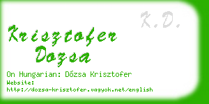 krisztofer dozsa business card